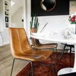 Gorgeous dining room (crisp, clean, texture, mid-century modern) with