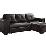 Image Unavailable. Image not available for. Color: ACME Lloyd Black Faux Leather  Sectional Sofa with Sleeper