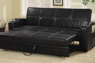Traveller Location: Sleeper Sofa Bed with Storage and Cup Holders Black: Kitchen &  Dining