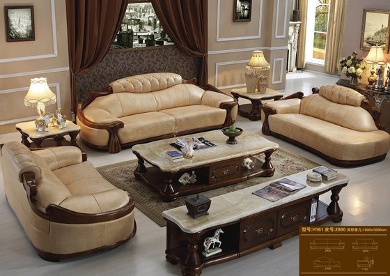 Luxury Leather Furniture Sofa Set H161 image