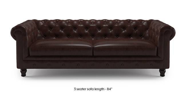 Winchester Half Leather Sofa (Chocolate Italian Leather) (Chocolate,  1-seater Custom
