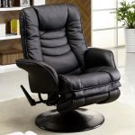 Coaster Faux Leather Recliners Casual Swivel Recliner Chair in Black -  600229