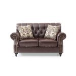 LYKE Home Faux Leather Tufted Loveseat