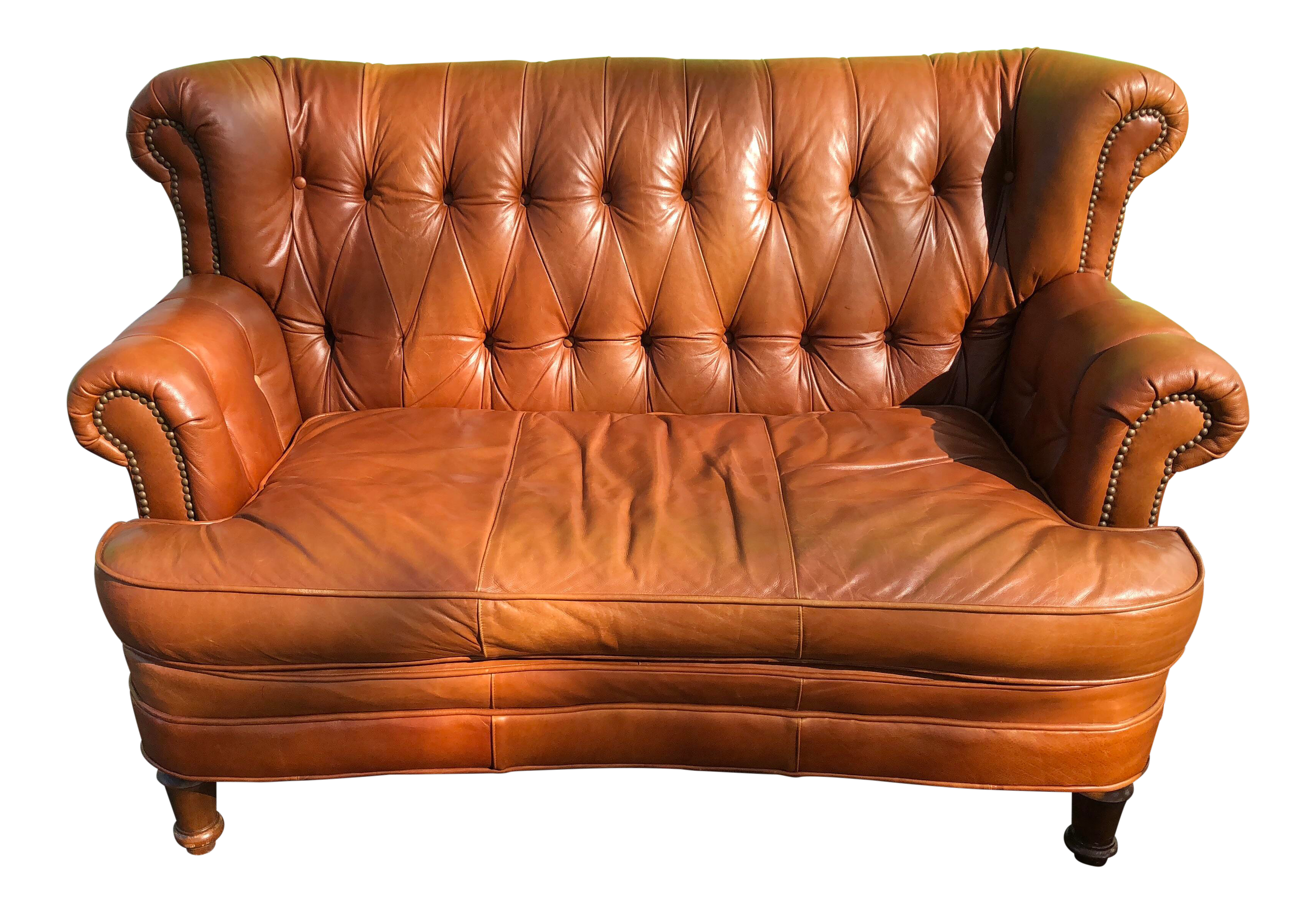 Leather Tufted Loveseat