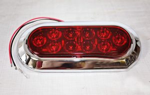 Red 6 in Oval LED Stop/Turn/Tail Trailer Light Surface Mount Includes