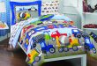 Traveller Location: Dream Factory Trucks Tractors Cars Boys 5-Piece Comforter Sheet  Set, Blue Red, Twin: Home & Kitchen