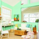 blue-green living room