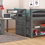 Hollis Ridge Gray Twin Student Loft Bed with Desk, Chest and Bookcase - Bunk /Loft Beds Colors
