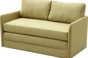 Traveller Location: Sleeper Loveseat - Convertible to Full Size Small Sofa Bed -  Contemporary Upholstered Two Seat Furniture (Yellow/Green): Kitchen & Dining