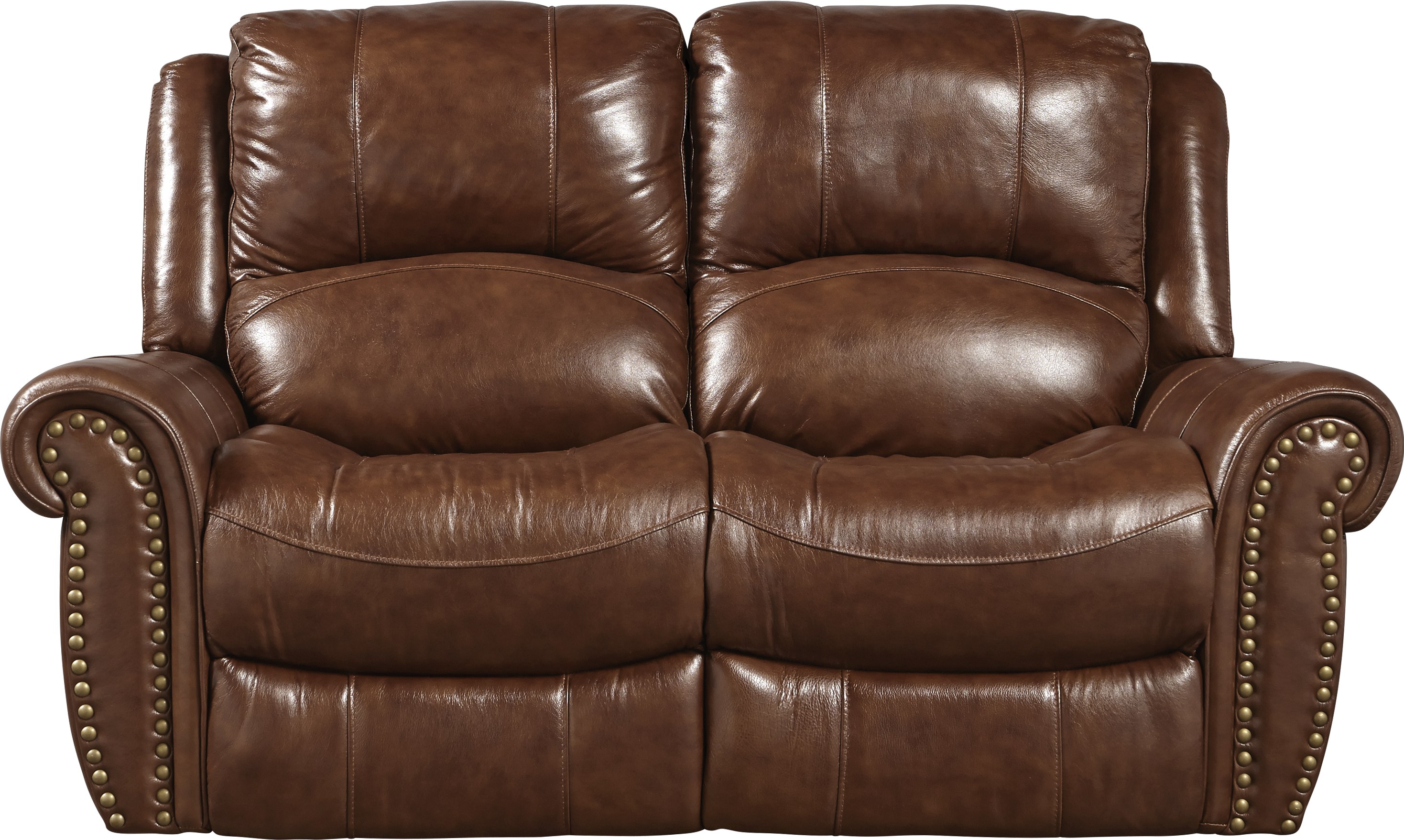 Abruzzo Brown Leather Reclining Loveseat