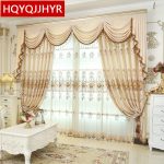 HQYQJJHYR European luxury Embroidered Blackout curtains for Living Room  Customized chenille luxury curtains for Bedroom/kitchen