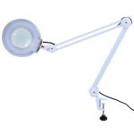 5X Desk Magnifier Lamp,Adjustable Swivel & Swing Arm LED Magnifier Table  Lamp Light With