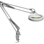 Luxo LFM LED Magnifier Lamps 45” Arm with Clamp Mount Base