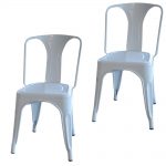 AmeriHome White Metal Dining Chair (Set of 2)-BS3530WSET - The Home Depot