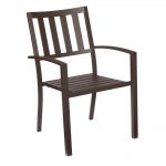 Hampton Bay Mix and Match Brown Stackable Metal Outdoor Dining Chair