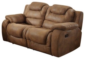 Homelegance Hoyt Double Reclining Loveseat in Bomber Jacket Microfiber