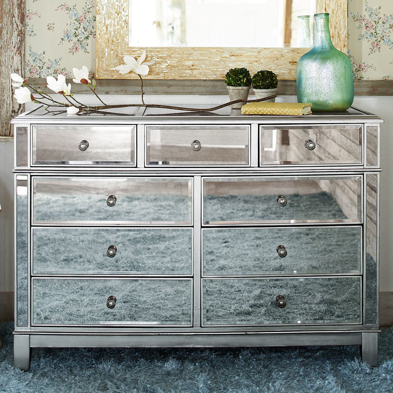 Hayworth Mirrored Silver Dresser