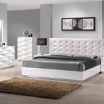 Amazon.com: J&M Furniture Verona Modern White Lacquer & Leather