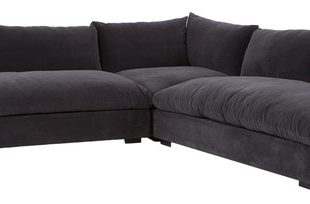 Hanz Modern Black Armless Sectional Sofa - Contemporary - Sectional