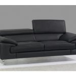 Prima Black Italian Leather Modern Sofa | Contemporary Sofa