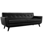 Call to Order · Empire Black Leather Modern Sofa