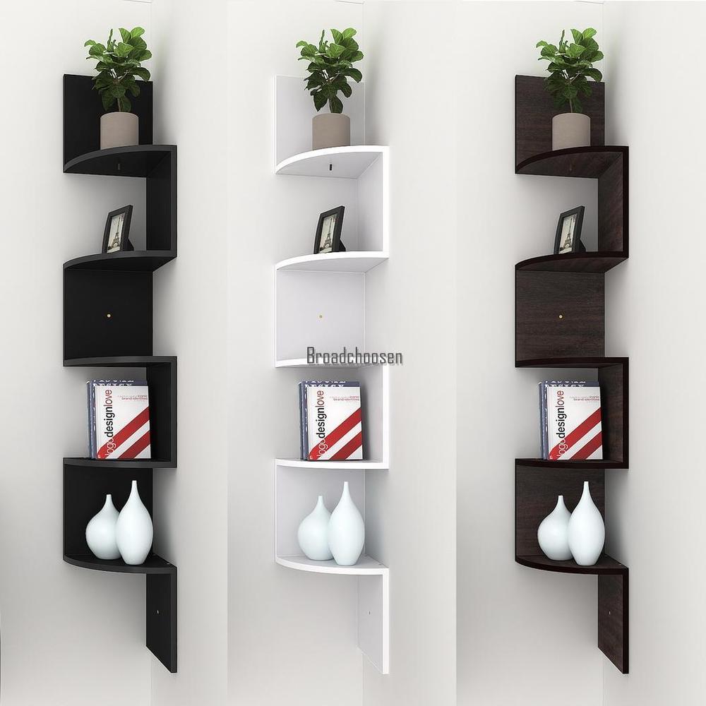 Details about Modern Corner Shelf Shelves Wall Mounted Book CD Storage  Display Home Decor New