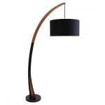 Noah Mid Century Modern Floor Lamp with Walnut Frame and Marble Base (Lamp  Only) - Lumisource