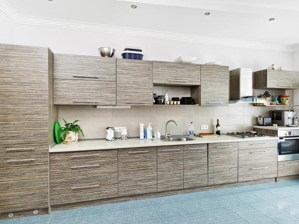 Modern Gray Bamboo Kitchen Cabinets
