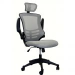 Techni Mobili Silver Grey Modern High-Back Mesh Executive office Chair with  Headrest And Flip Up Arms-RTA-80X5-SG - The Home Depot