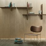 Sleek wall mounted bookshelves are ideal for the small, modern home