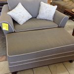 Stylish Grey Fabric Oversized Chairs With Rectangle Ottoman In Modern  Living Room Furniture Tips