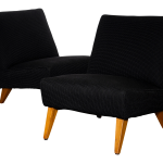 Modern Oversized Slipper Chairs- A Pair For Sale