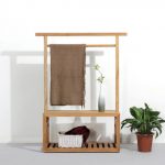 Get Quotations · Chen iron wood furniture, simple and modern pine wood  floor hallway coat rack bedroom New