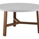 Ft Myers 30' Transitional Contemporary Mid Century Modern Round Coffee  Table and Acorn WEDAF30EMCTPC