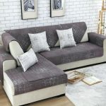 modern couch covers 1 piece sofa cover modern brief brown beige printing  soft modern slip resistant