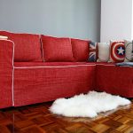 Image of: red couch slipcovers