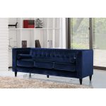 Shop Meridian Taylor Navy Tufted Modern Velvet Sofa - Free Shipping Today -  Overstock - 12046542