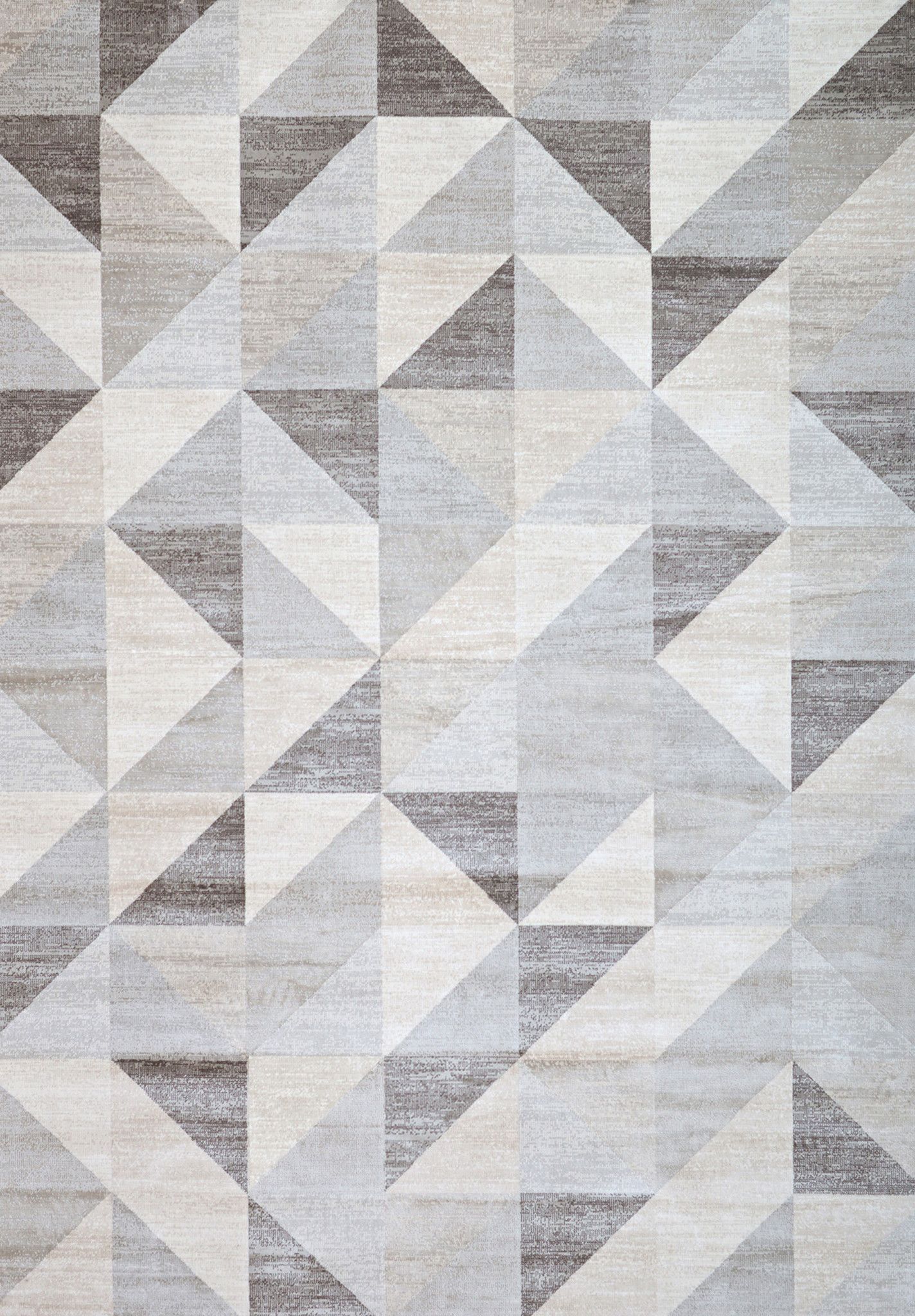 Silver Gray and White Modern Geometric Triangle Pattern Rug from Woodwaves