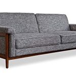 Edloe Finch SL01 Mid-Century Modern Futon Sofa Bed Sleeper, Grey