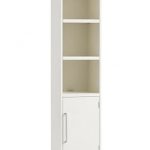 Ava Narrow Bookcase with Doors, Sky White