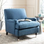 Safavieh Chloe Navy/Espresso Linen Club Arm Chair-MCR4571J - The Home Depot