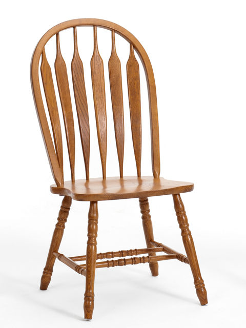 Picture of Classic Oak Chestnut Curved Arrowback Chairs