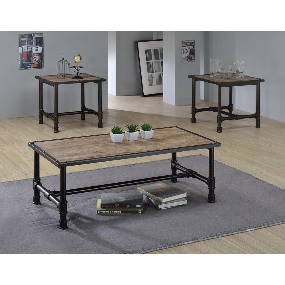 ACME Furniture Caitlin Rustic Oak Built-In Storage Coffee Table-82195 - The  Home Depot