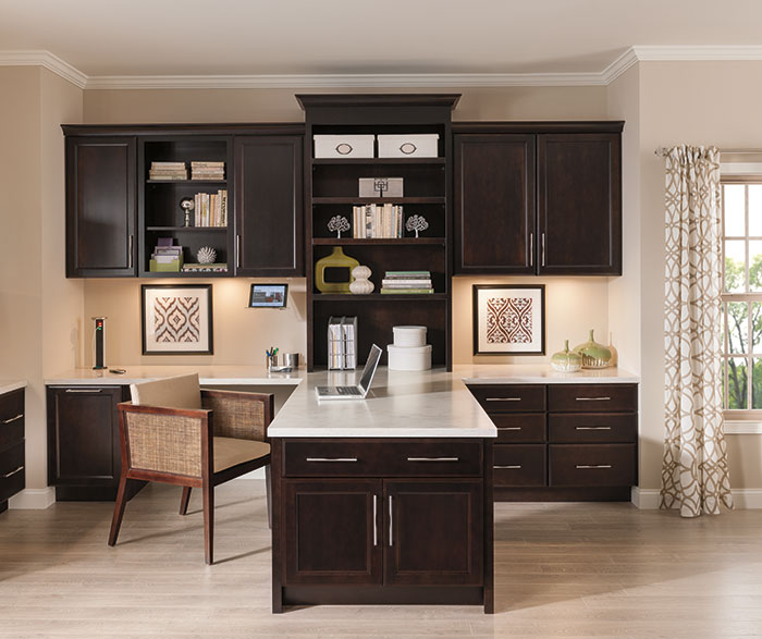 Office Cabinets in Dark Cherry Finish - Diamond Cabinets