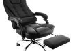 Happybuy Executive Swivel Office Chair with Footrest PU Leather Ergonomic Office  Reclining Chair Adjustable High Back
