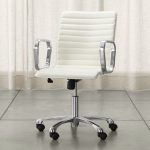 Ripple Ivory Leather Office Chair with Chrome Base + Reviews | Crate and  Barrel