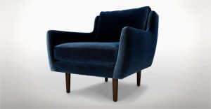 Tufted Accent Chair Club Armchair Velvet Office Chair Navy Blue