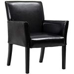 Giantex Leather Reception Guest Chairs Set Office Executive Side Chair  Padded Seat Ergonomic Mid-Back