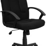 Flash Furniture Mid-Back Black Fabric Executive Swivel Chair with Nylon Arms