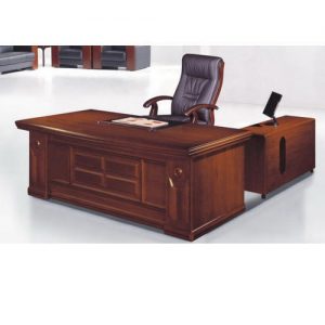 Brown Rectangular Wooden Office Table